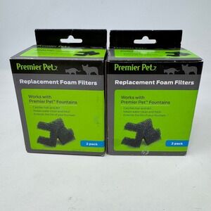 Lot of 2 Premier Pet Replacement Foam Filters for Pet Fountains 2 Pack